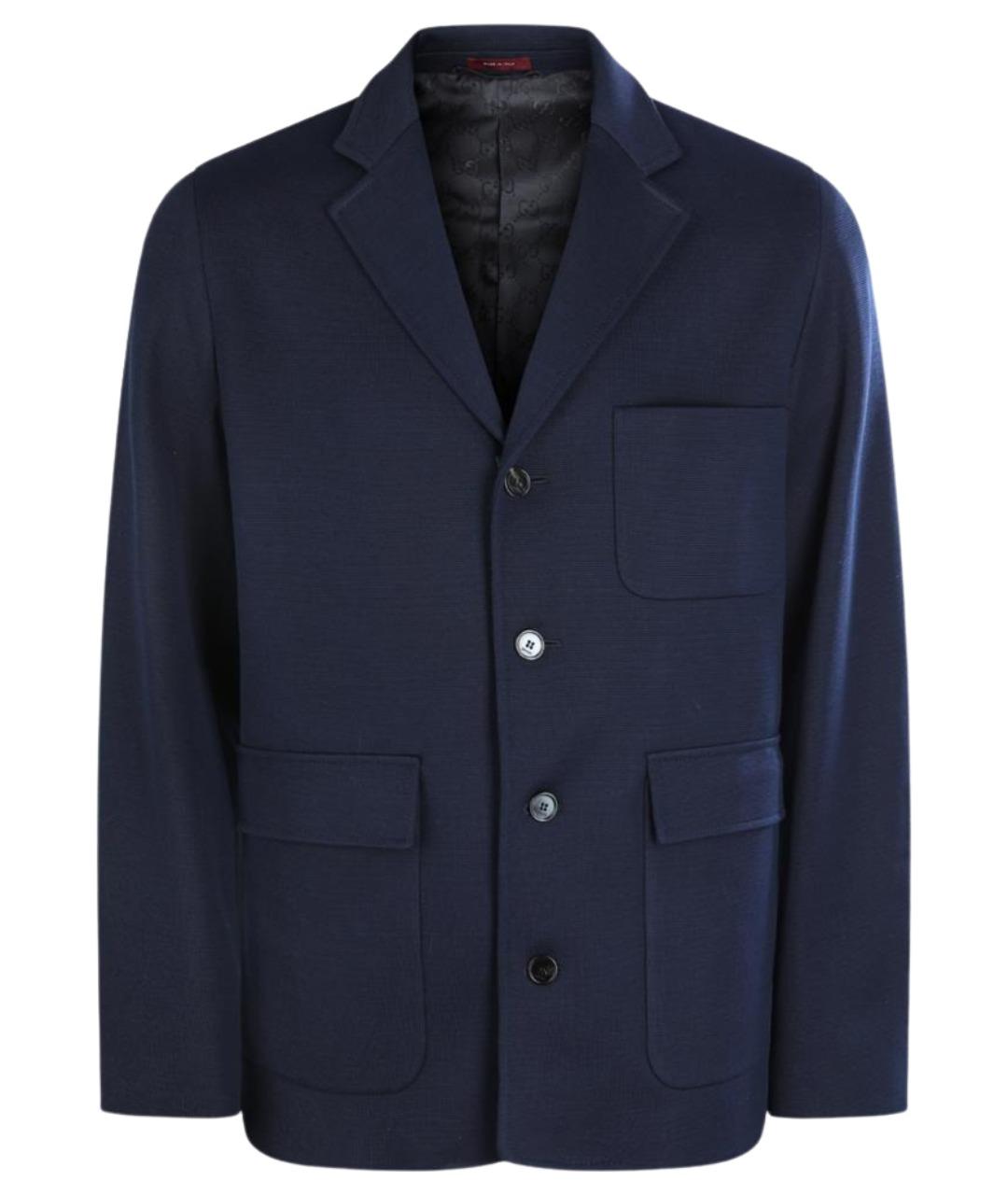 GUCCI Синий хлопковый пиджак, фото 1