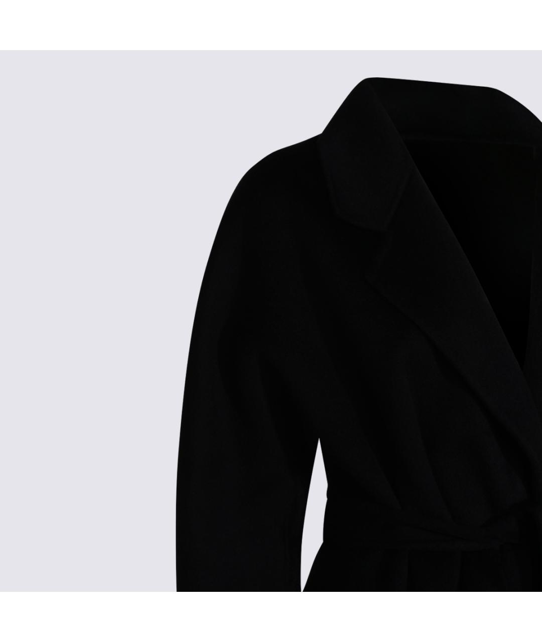 ELISABETTA FRANCHI Черное шерстяное пальто, фото 4