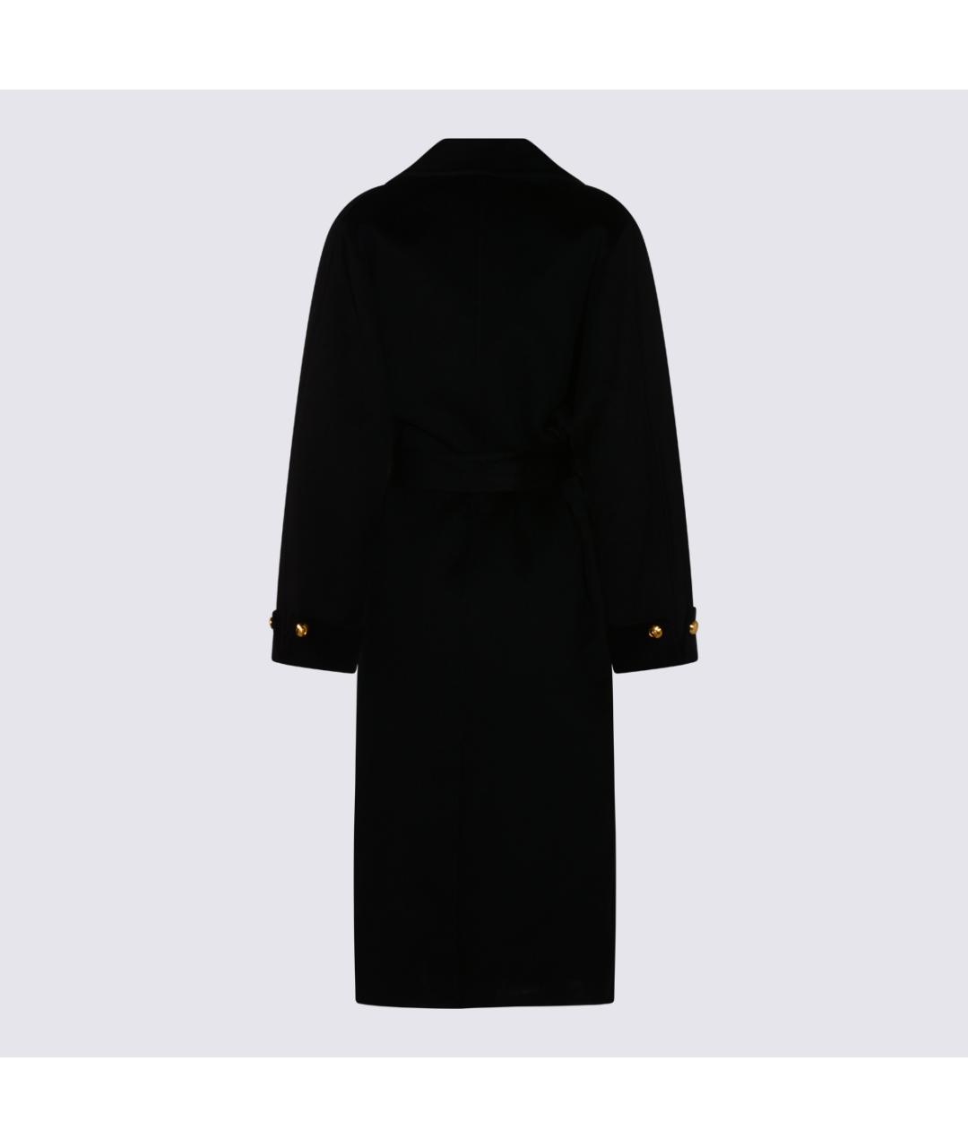 ELISABETTA FRANCHI Черное шерстяное пальто, фото 2