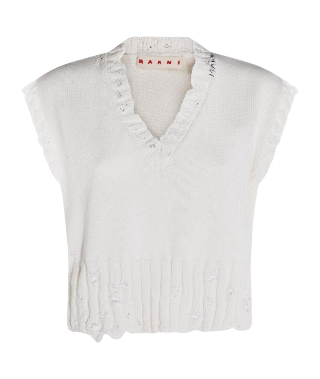 MARNI Белая хлопковая жилетка, фото 1
