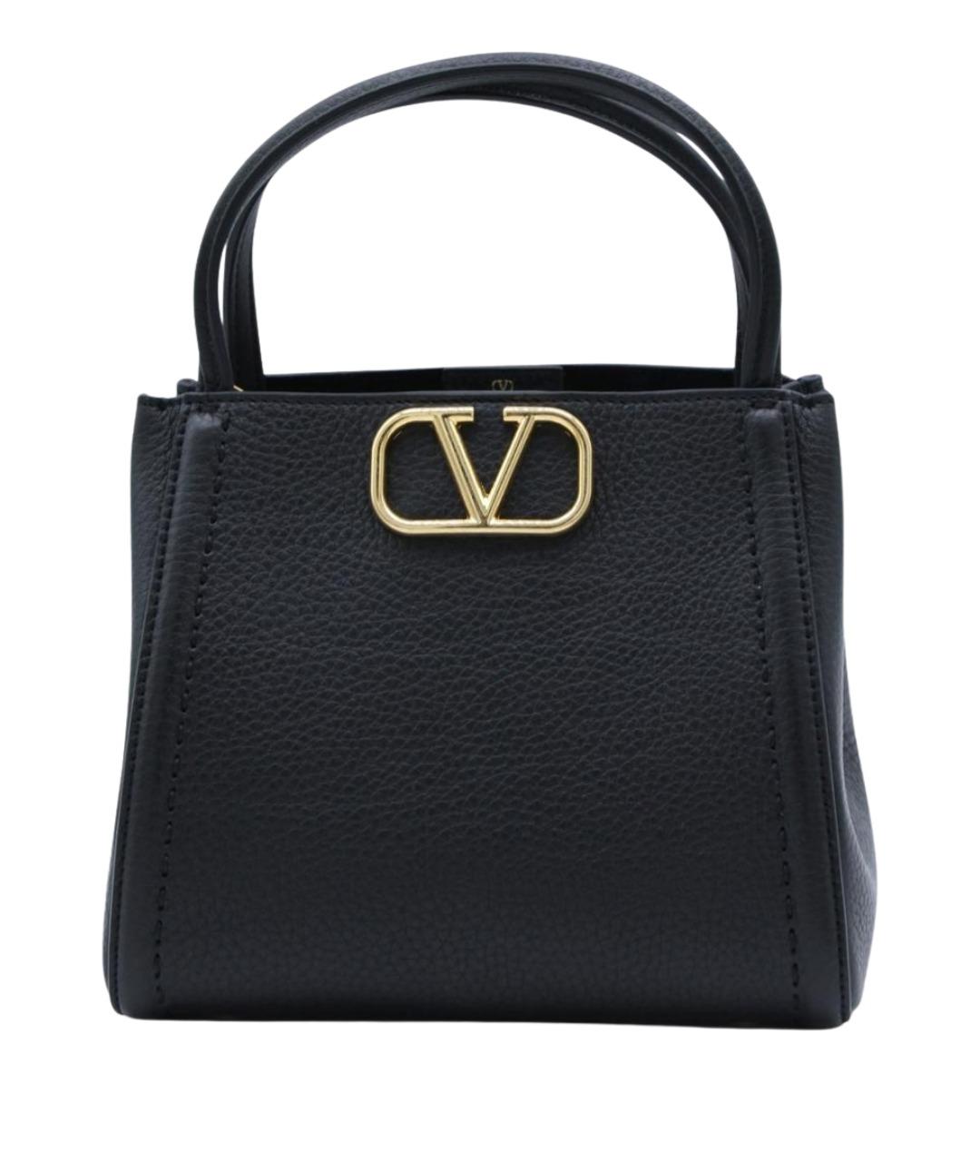 VALENTINO Черная кожаная сумка тоут, фото 1