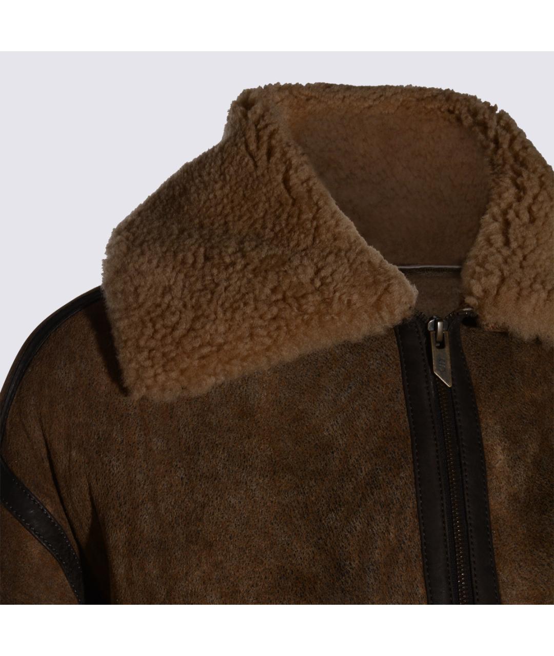 SALVATORE SANTORO Коричневая кожаная куртка, фото 3