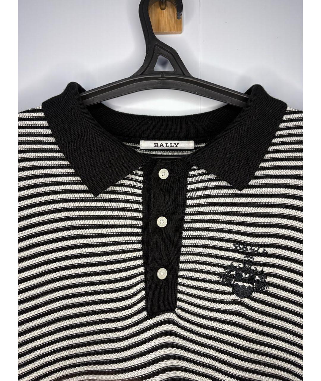 BALLY Черный хлопко-эластановый джемпер / свитер, фото 2