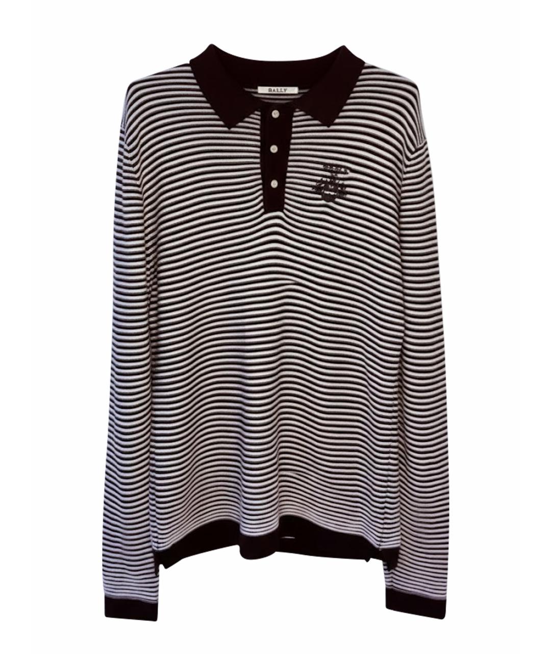 BALLY Черный хлопко-эластановый джемпер / свитер, фото 1
