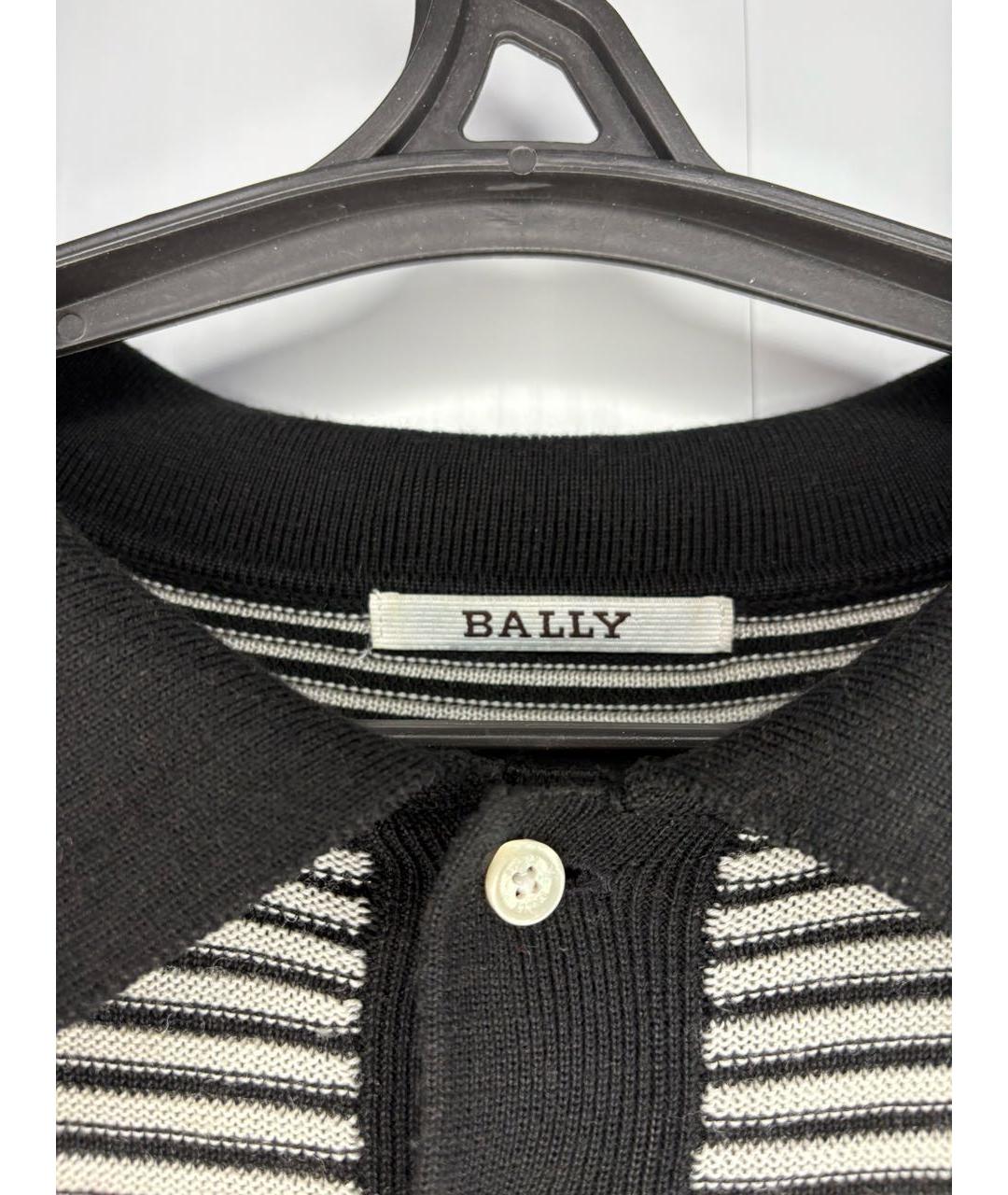 BALLY Черный хлопко-эластановый джемпер / свитер, фото 5