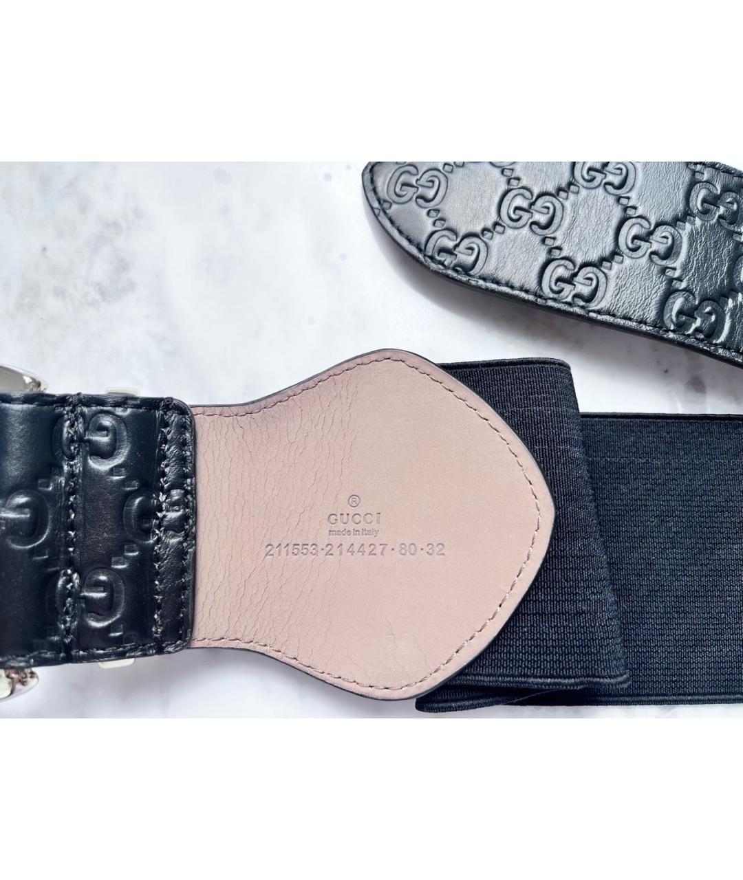 GUCCI Черный кожаный ремень, фото 3