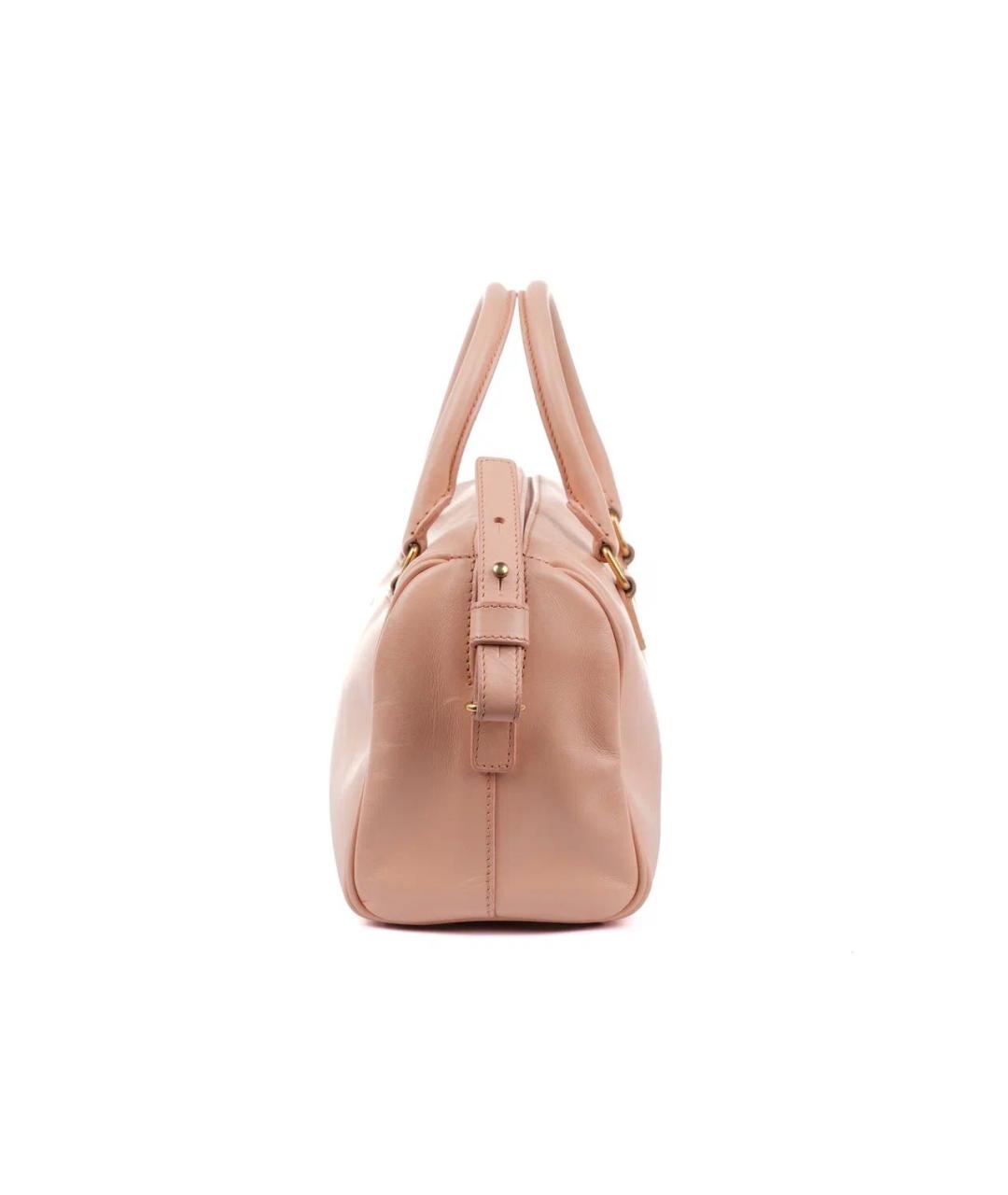 SAINT LAURENT Розовая кожаная сумка через плечо, фото 6