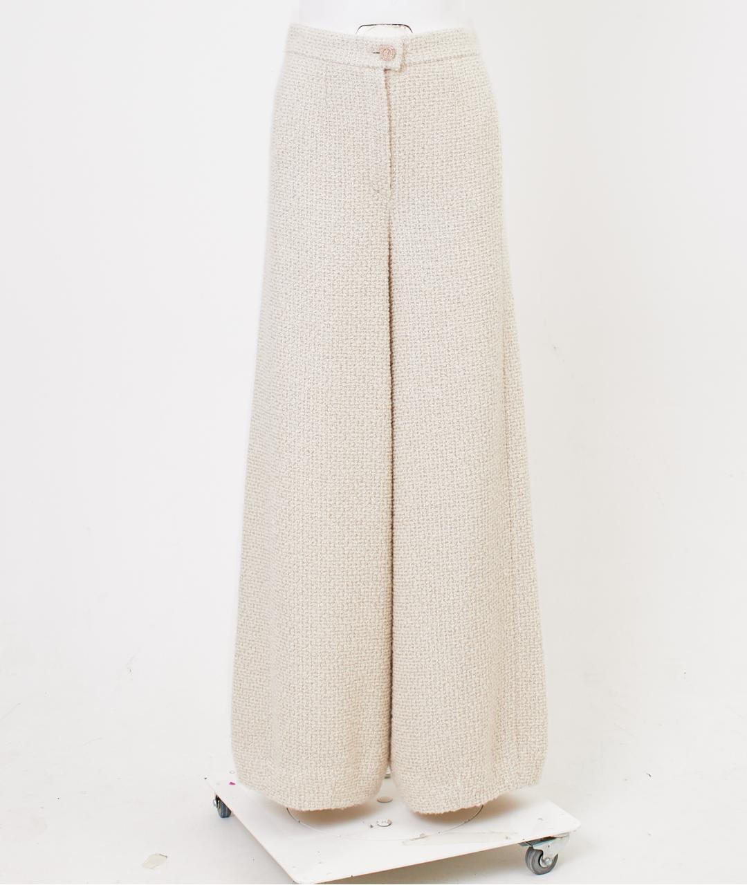 CHANEL Бежевые кашемировые брюки широкие, фото 8
