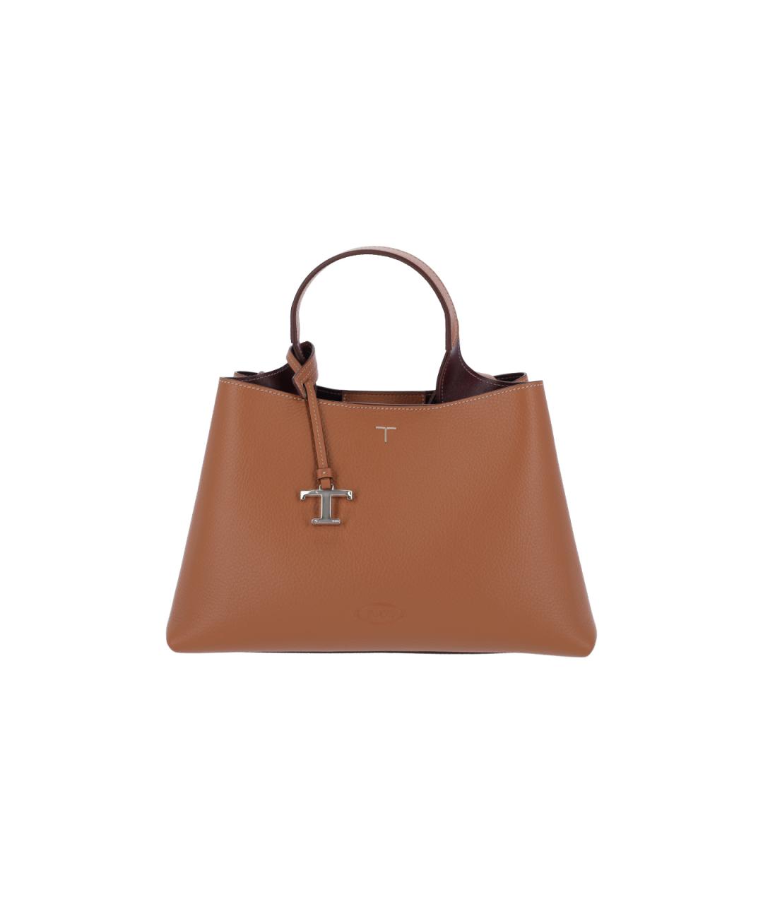 TOD'S Коричневая кожаная сумка тоут, фото 1