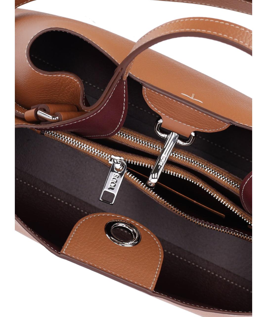 TOD'S Коричневая кожаная сумка тоут, фото 4