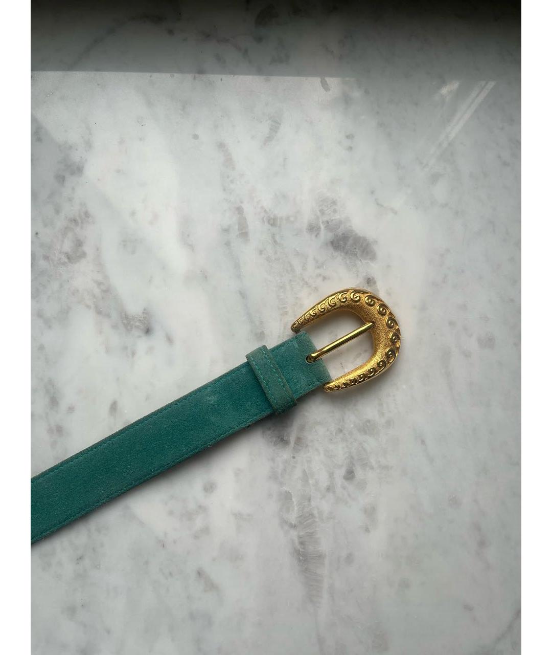 LANVIN Бирюзовый замшевый ремень, фото 5