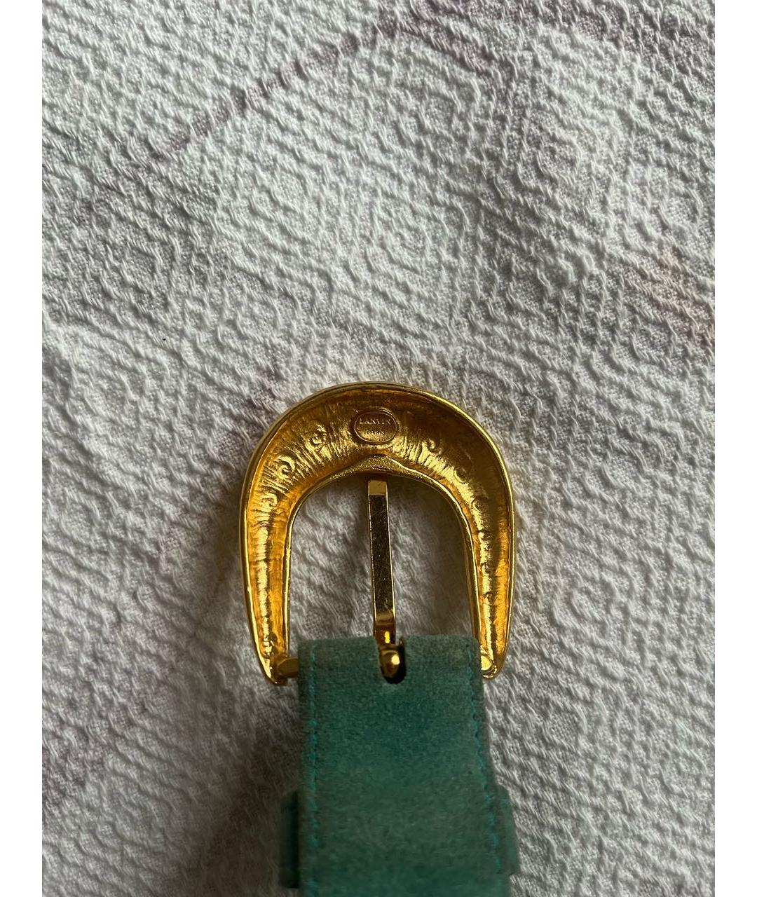 LANVIN Бирюзовый замшевый ремень, фото 8