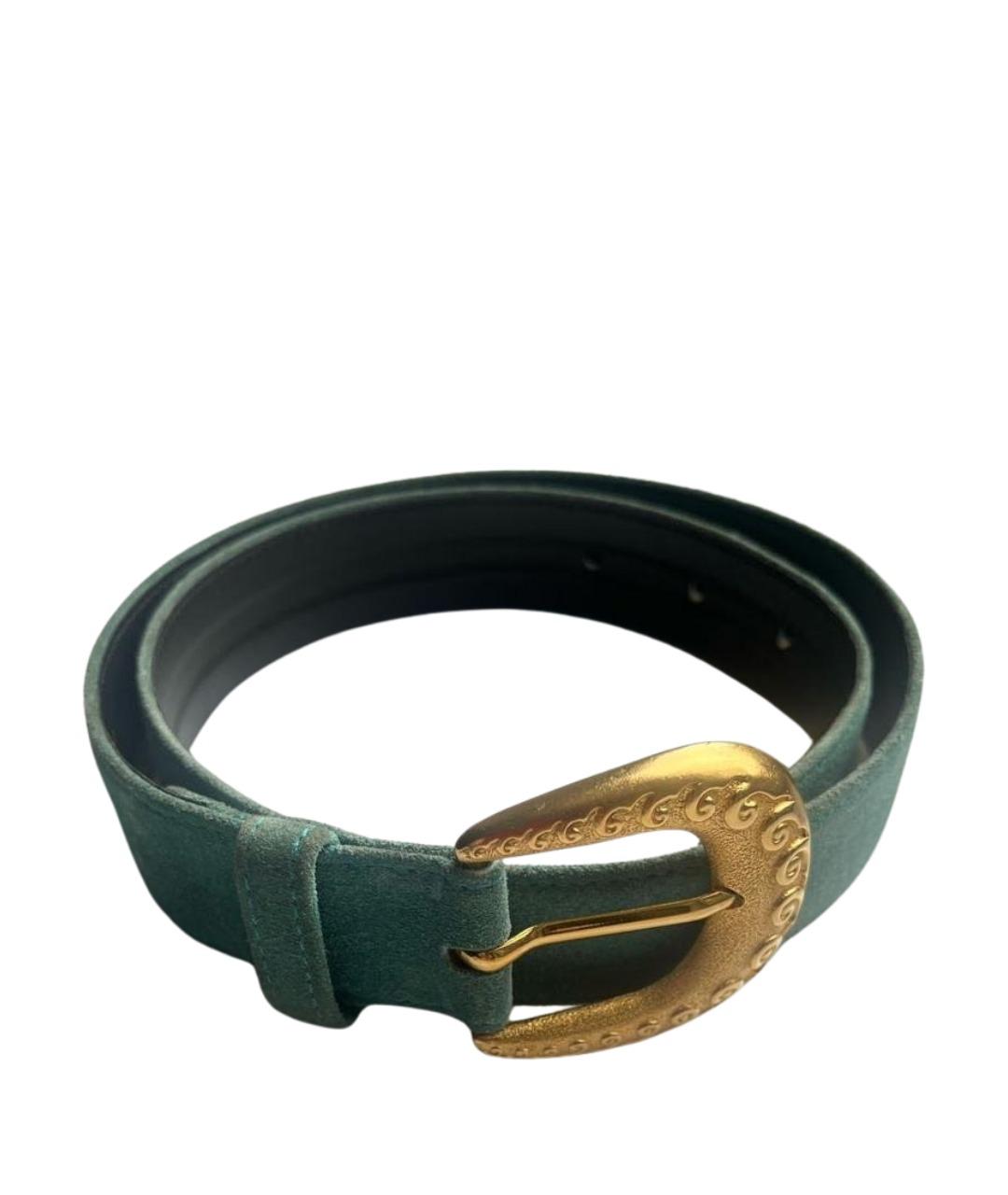 LANVIN Бирюзовый замшевый ремень, фото 1