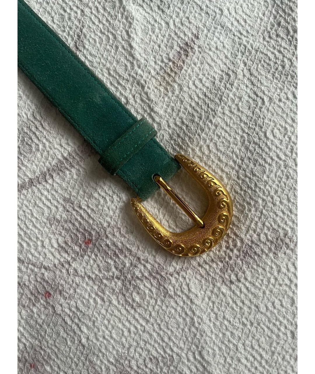 LANVIN Бирюзовый замшевый ремень, фото 7