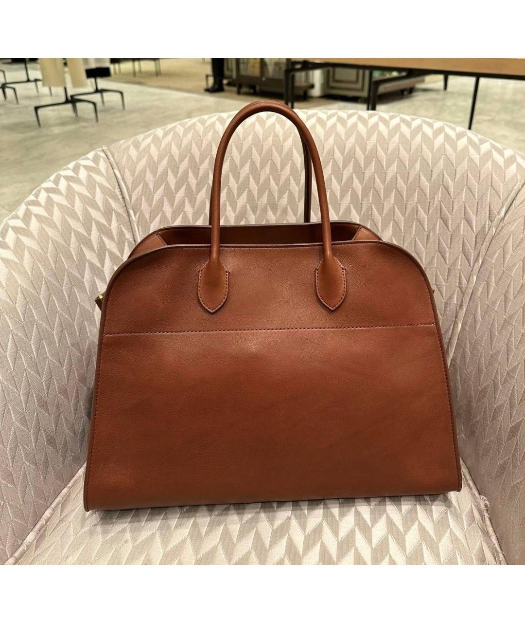 THE ROW Коричневая кожаная сумка с короткими ручками, фото 3