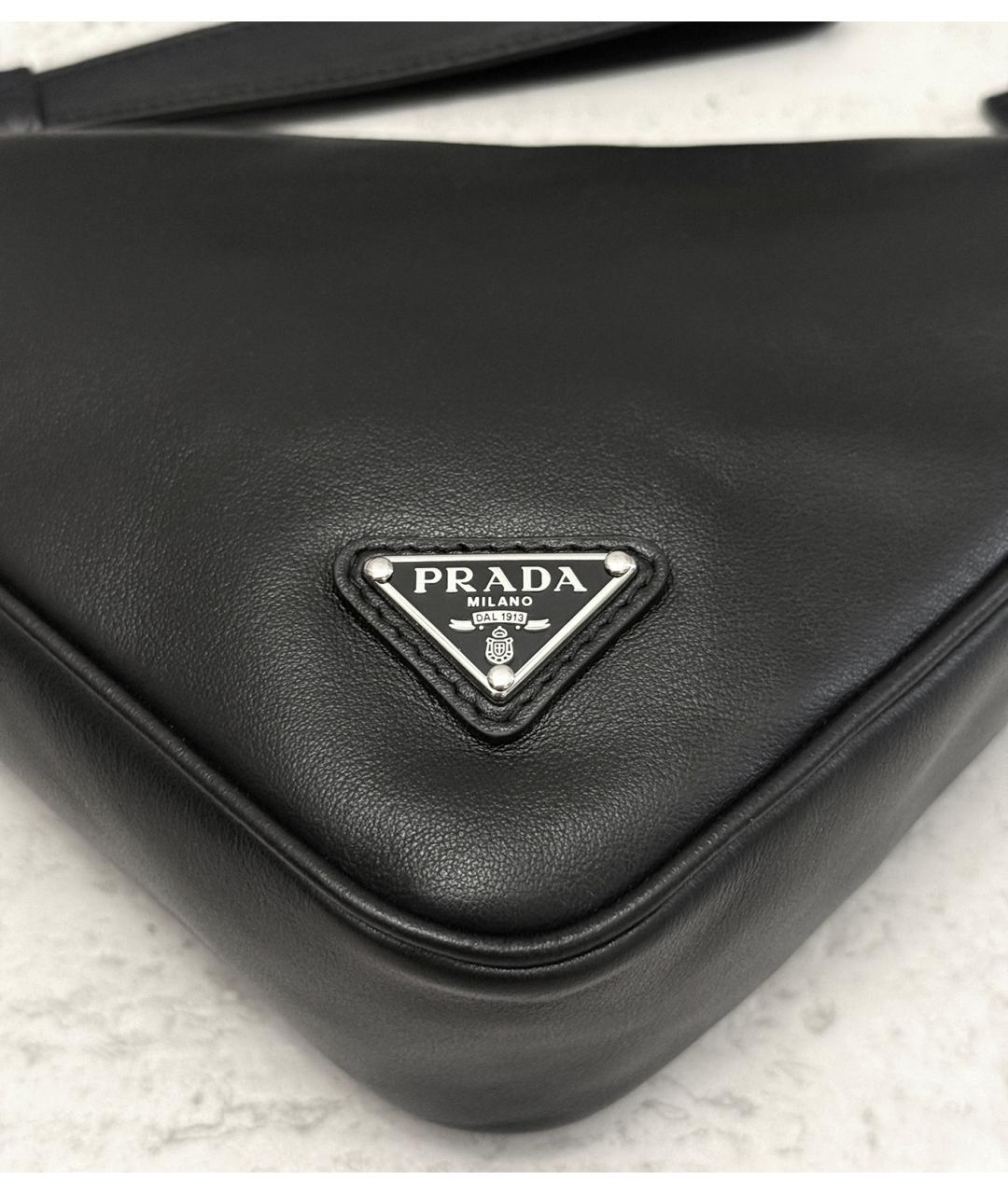 PRADA Черная кожаная сумка с короткими ручками, фото 6