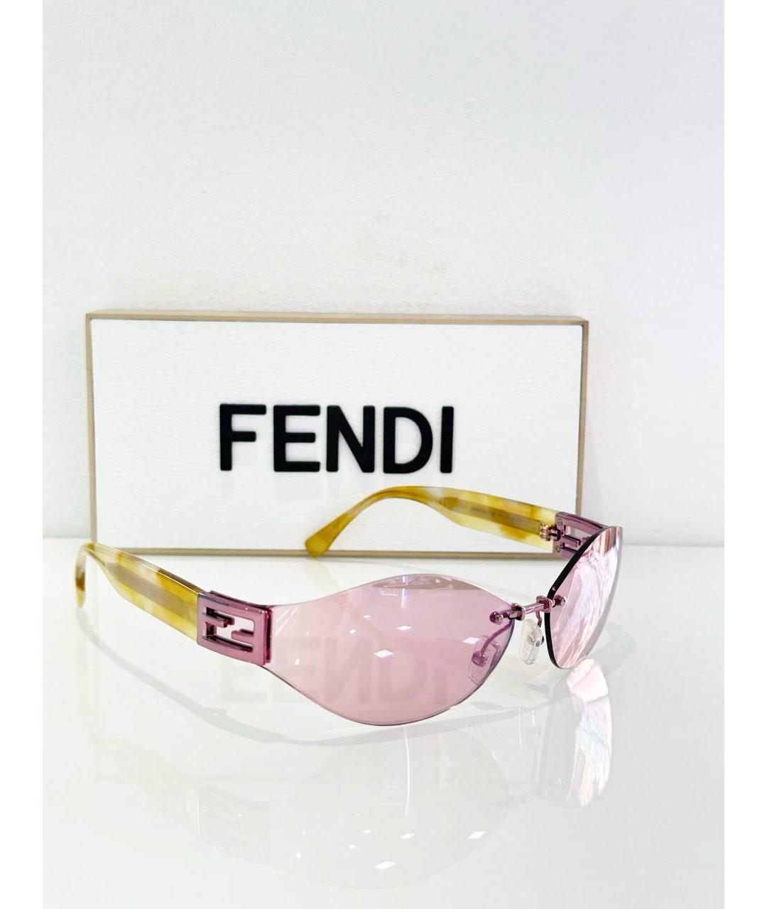 FENDI Розовые пластиковые солнцезащитные очки, фото 6