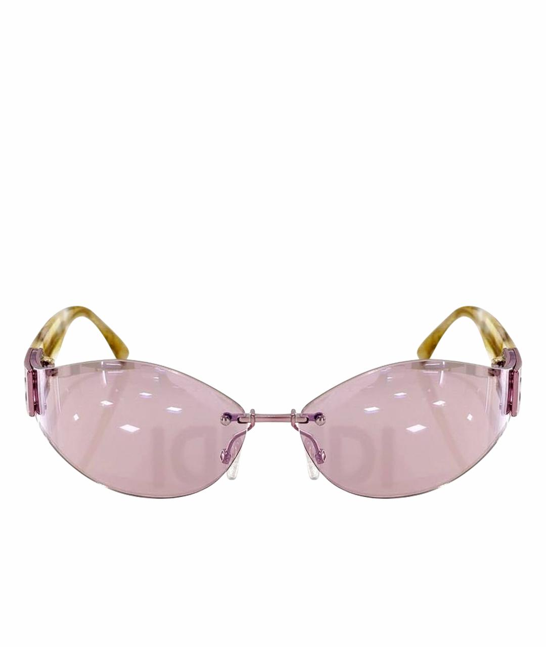 FENDI Розовые пластиковые солнцезащитные очки, фото 1