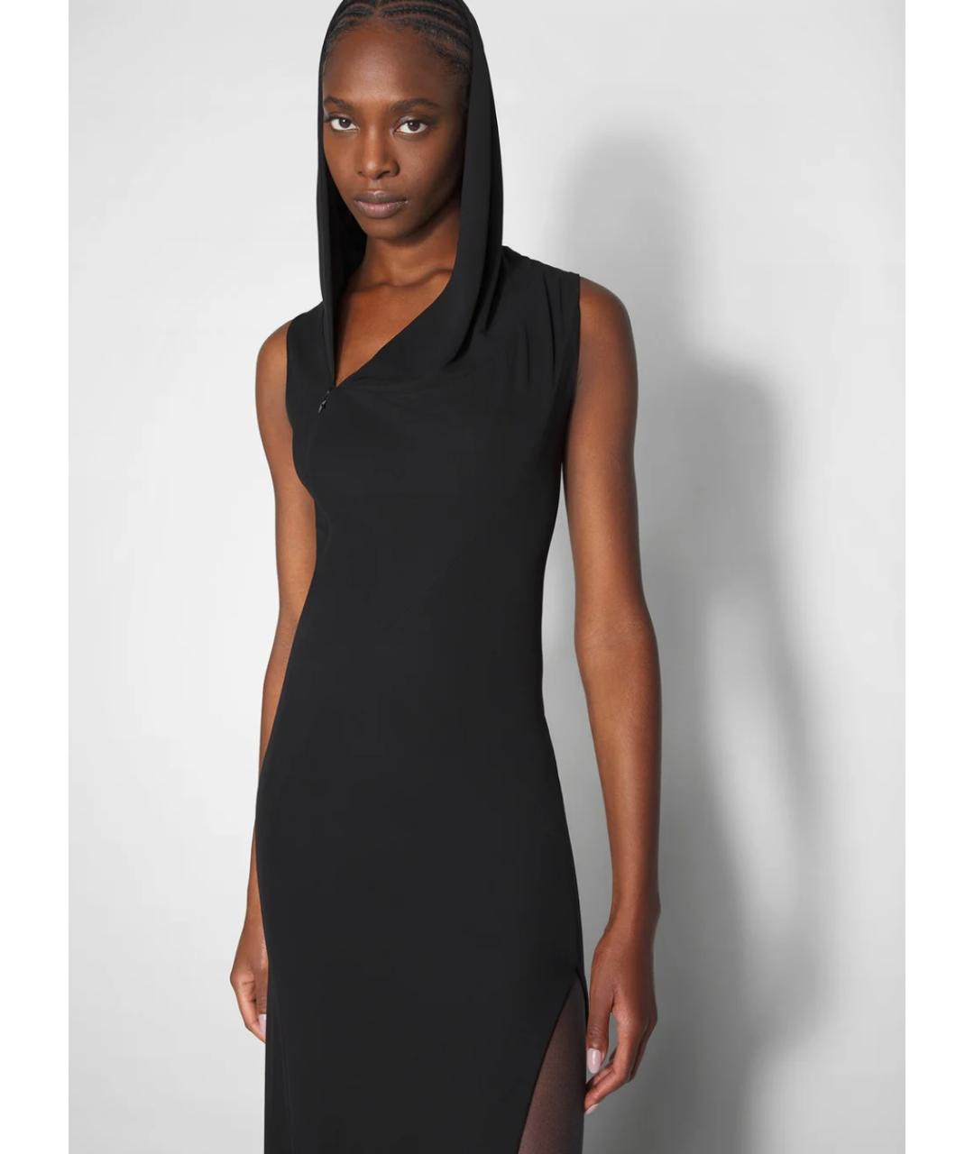 MUGLER Черное вискозное коктейльное платье, фото 3