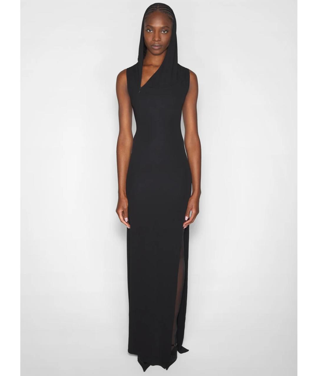 MUGLER Черное вискозное коктейльное платье, фото 2