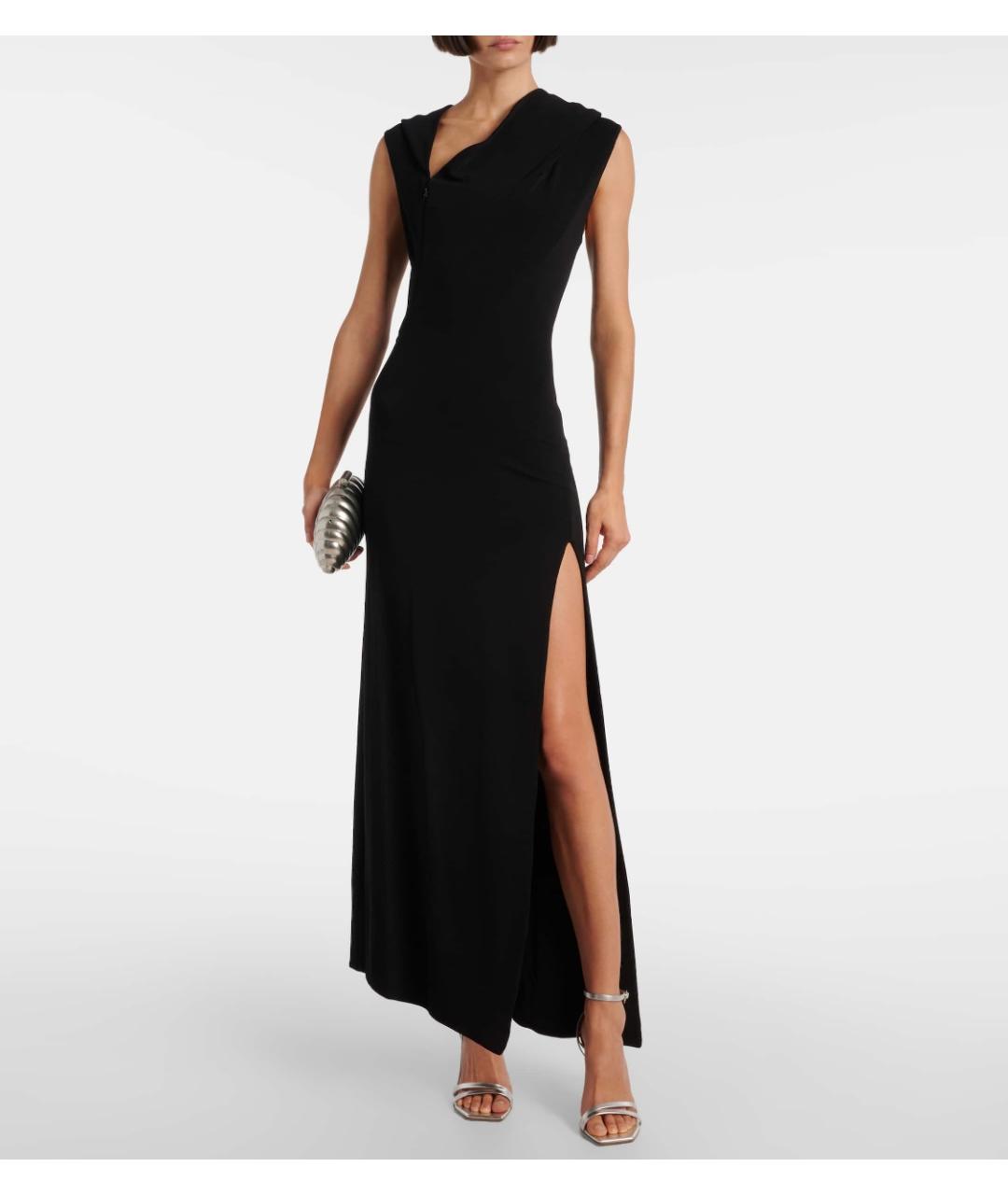 MUGLER Черное вискозное коктейльное платье, фото 6