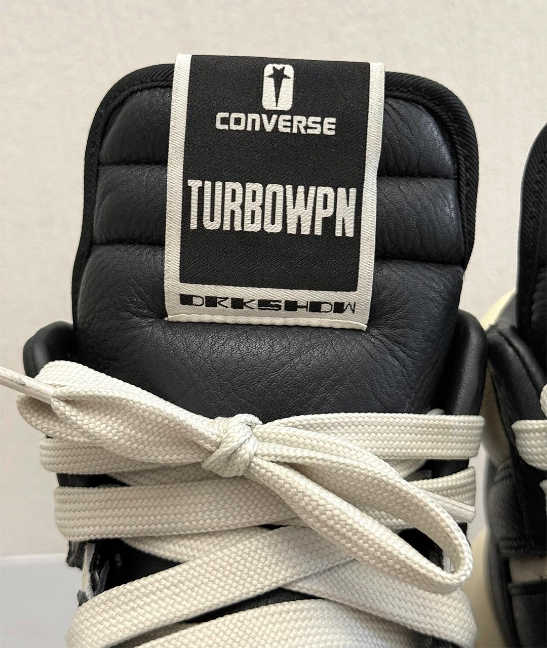 RICK OWENS Черные кожаные высокие кроссовки / кеды, фото 7