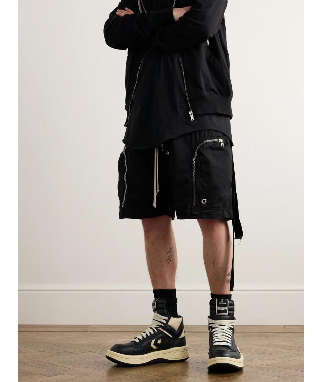 RICK OWENS Черные кожаные высокие кроссовки / кеды, фото 9