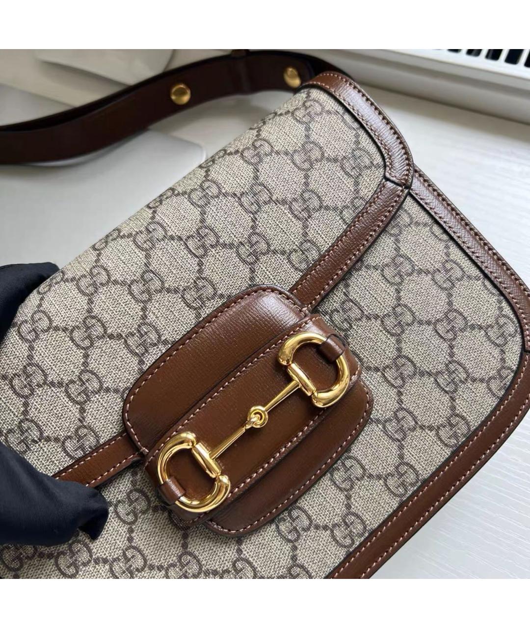 GUCCI Коричневая кожаная сумка через плечо, фото 2