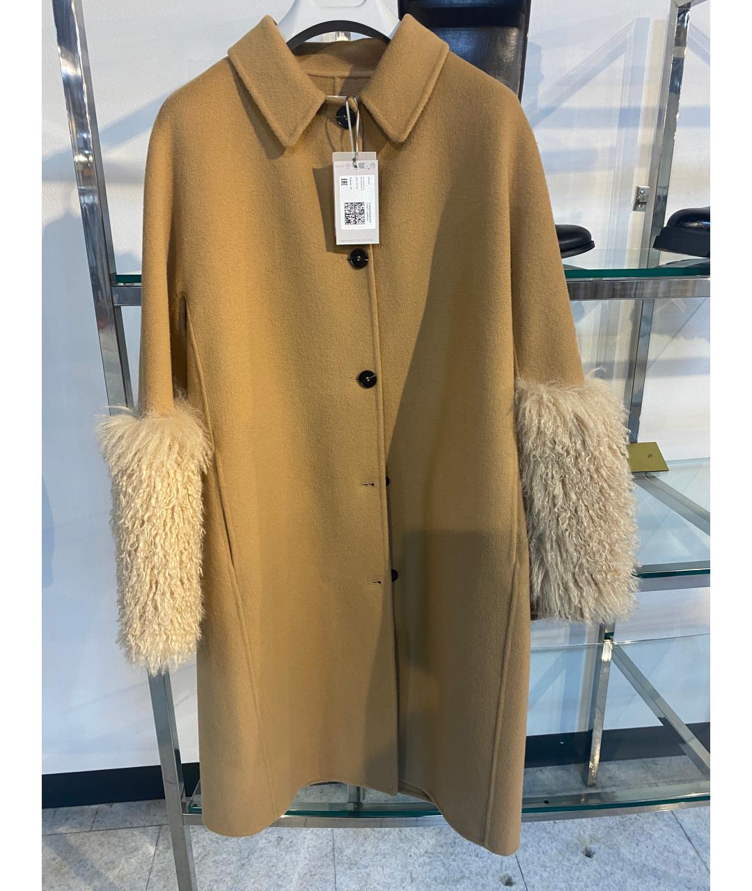 ERMANNO FIRENZE Бежевое шерстяное пальто, фото 5