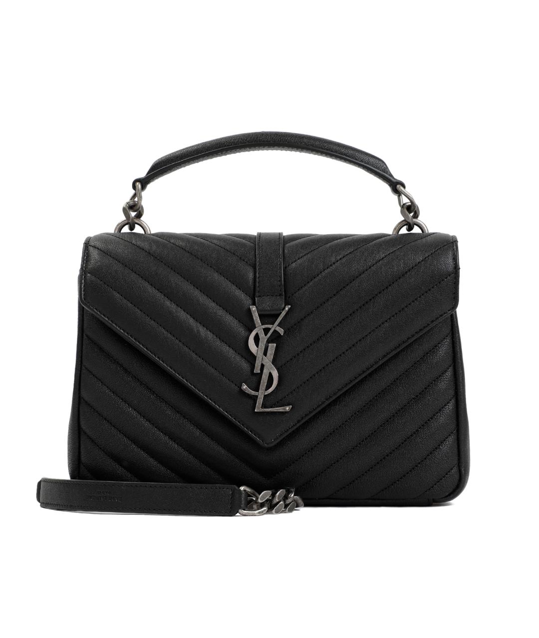 SAINT LAURENT Черная кожаная сумка через плечо, фото 1