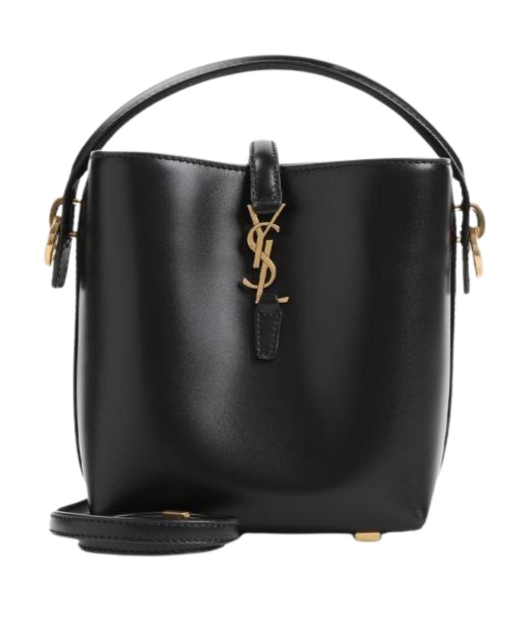 SAINT LAURENT Черная кожаная сумка через плечо, фото 1