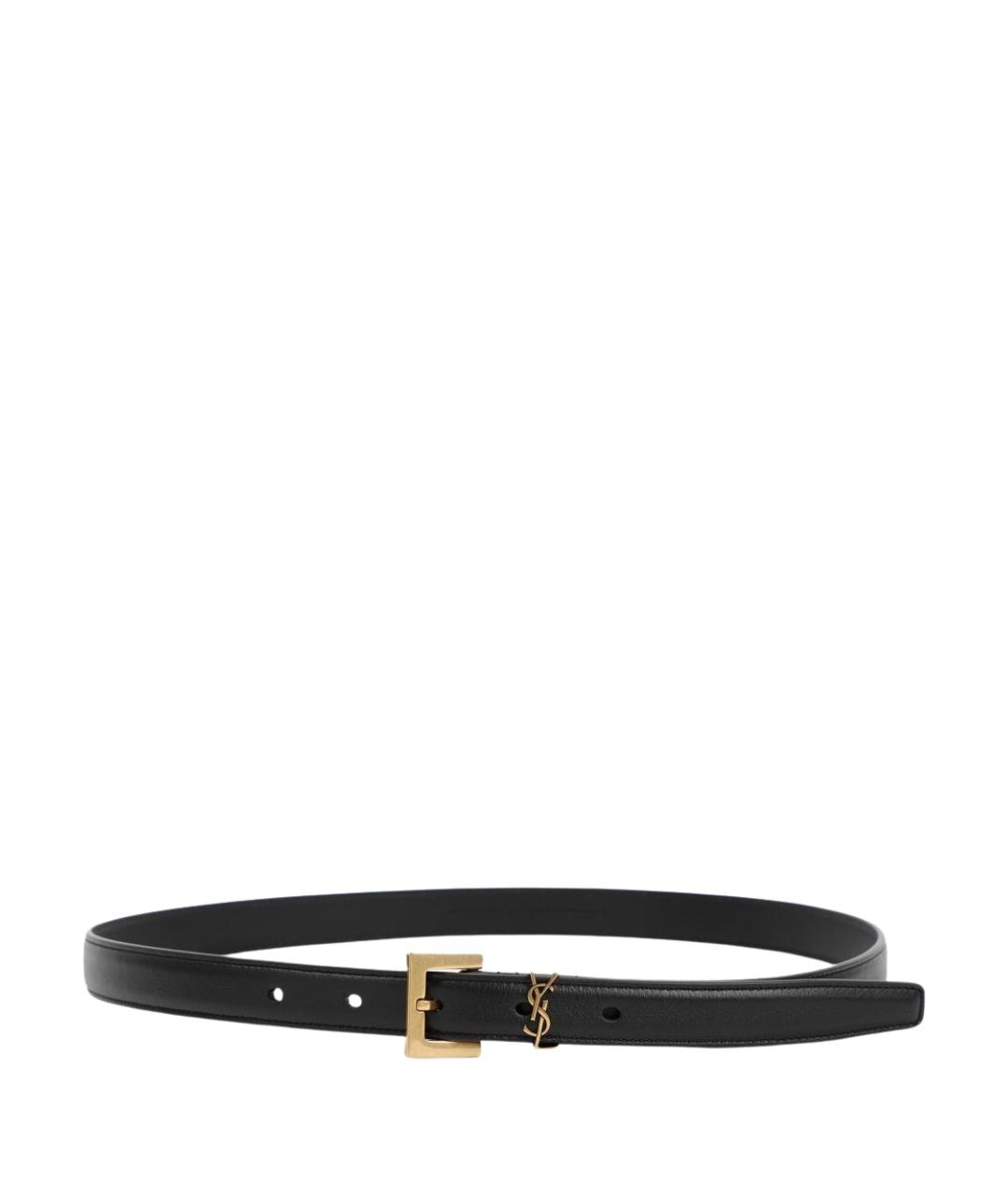 SAINT LAURENT Черный кожаный ремень, фото 1