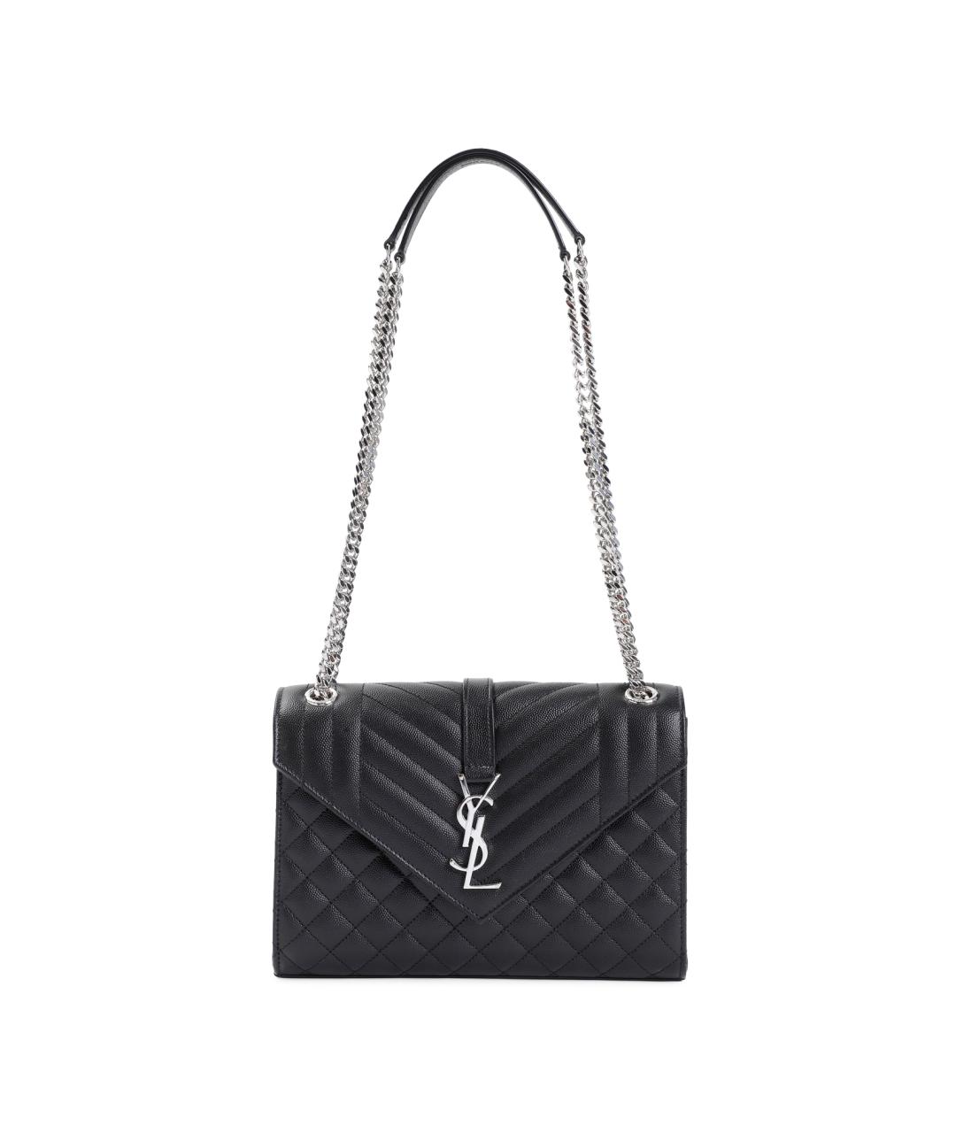 SAINT LAURENT Черная кожаная сумка через плечо, фото 1
