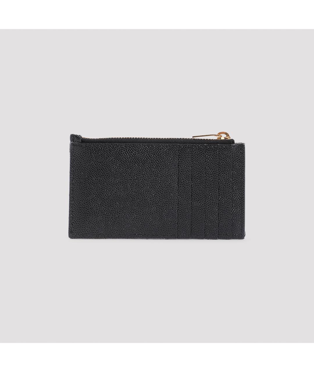 SAINT LAURENT Черный кожаный кардхолдер, фото 3