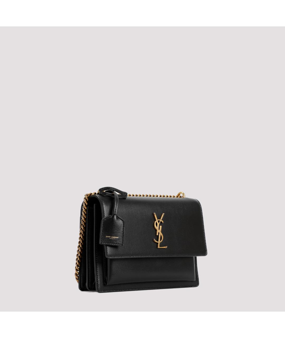 SAINT LAURENT Черная кожаная сумка через плечо, фото 4