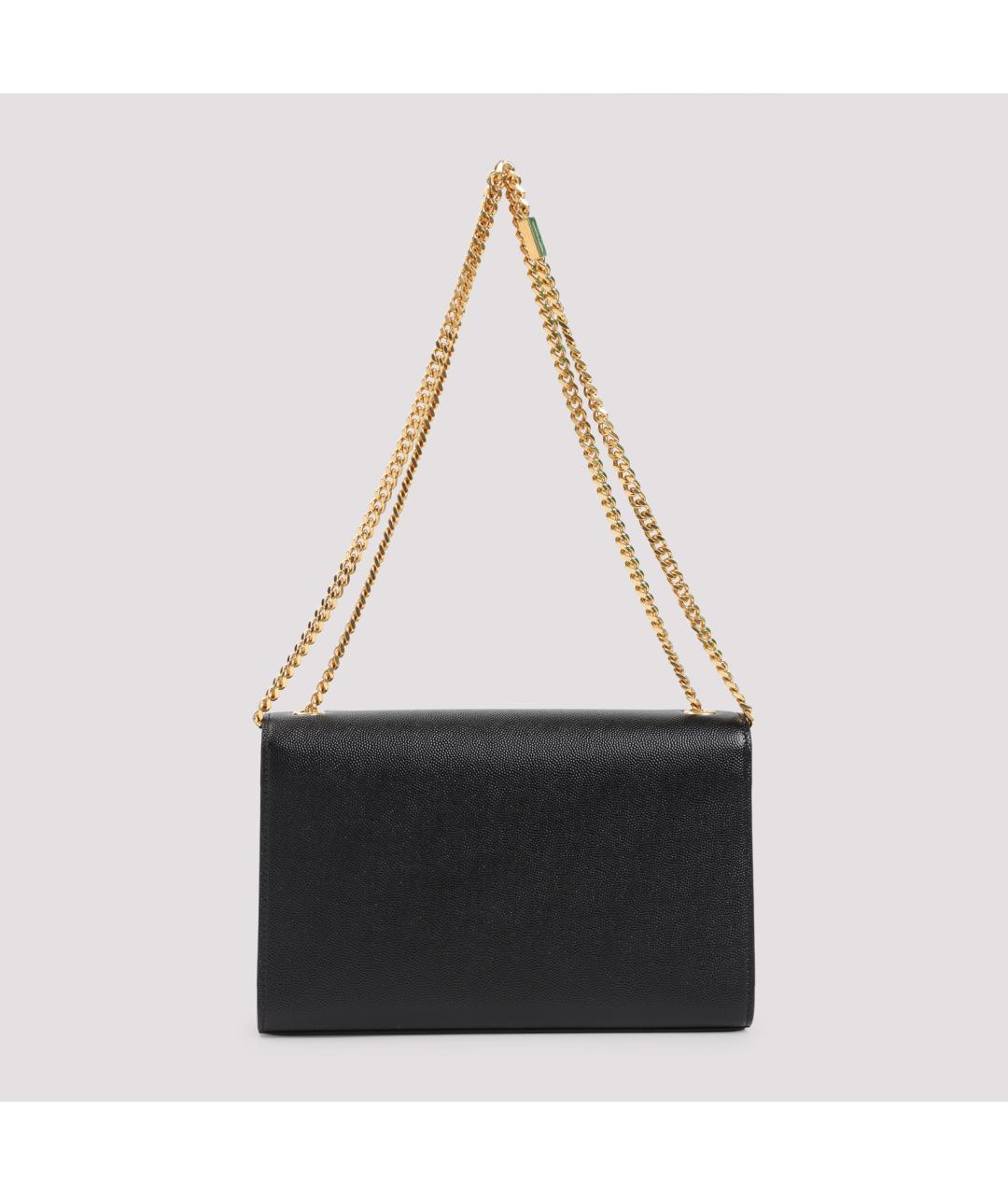 SAINT LAURENT Черная кожаная сумка через плечо, фото 3