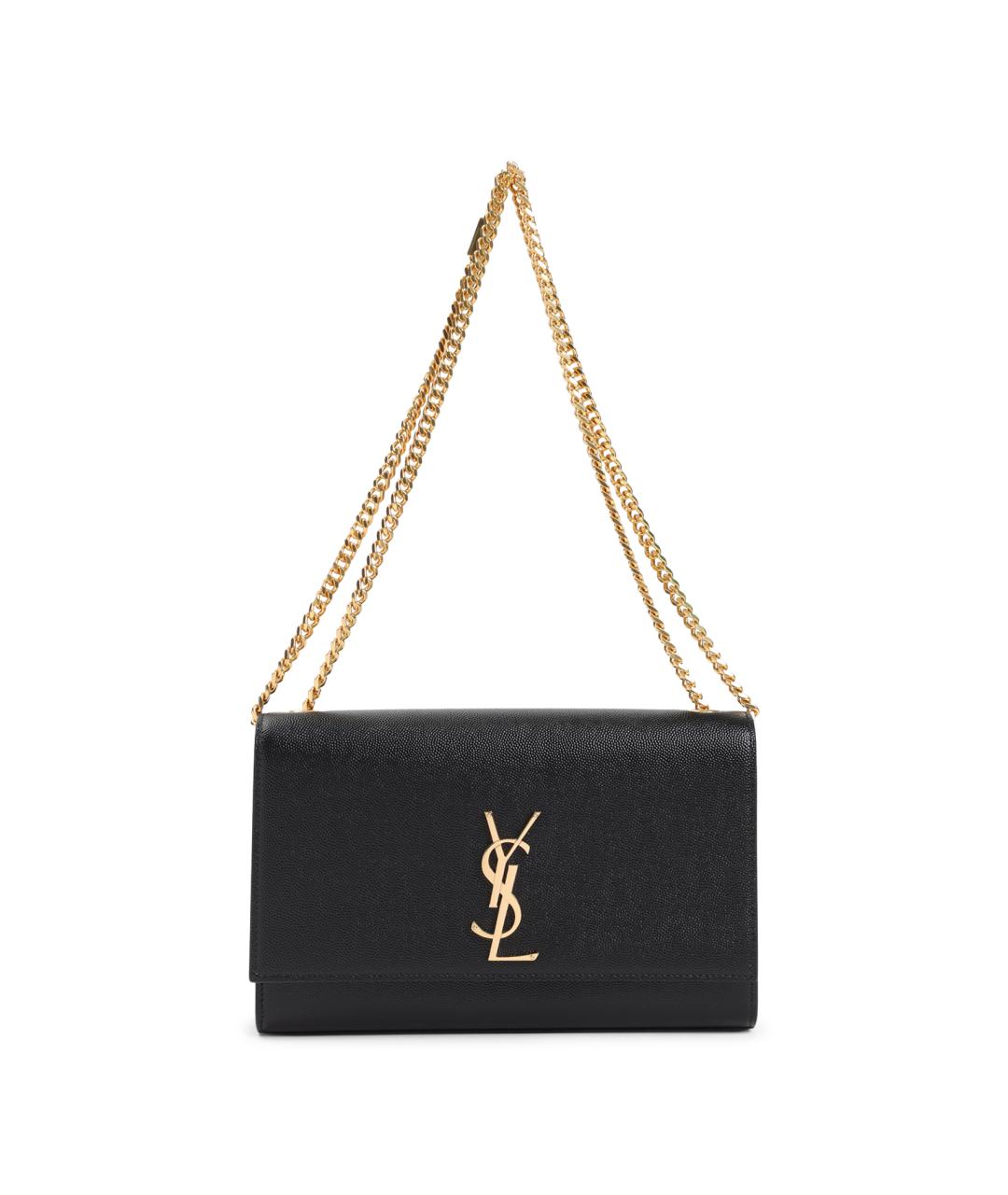 SAINT LAURENT Черная кожаная сумка через плечо, фото 1