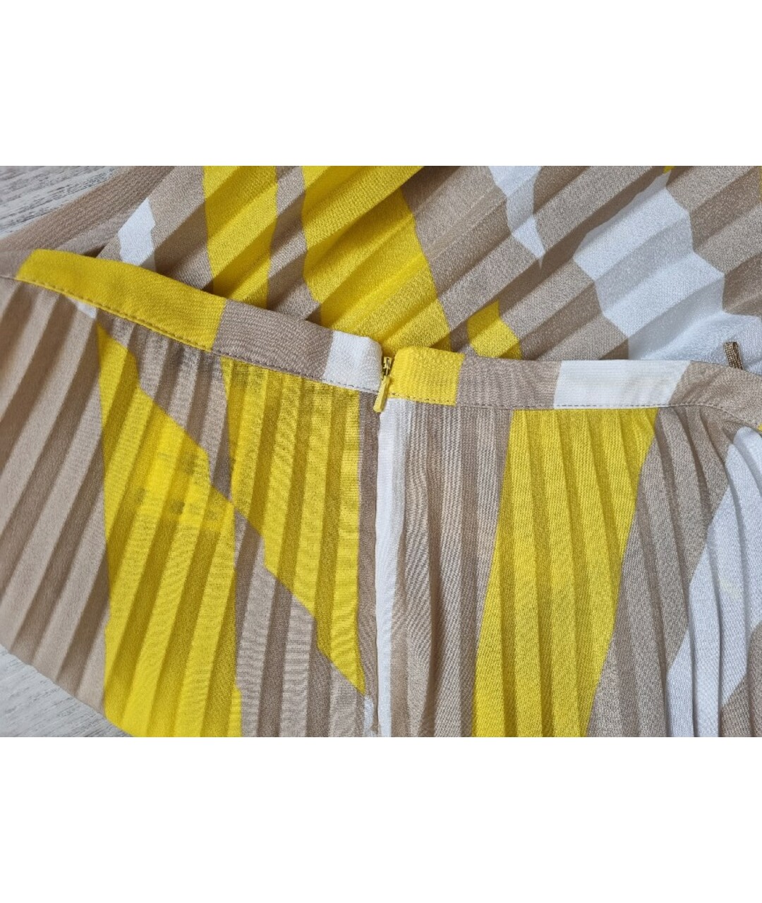 MAX MARA Желтая полиэстеровая юбка макси, фото 4