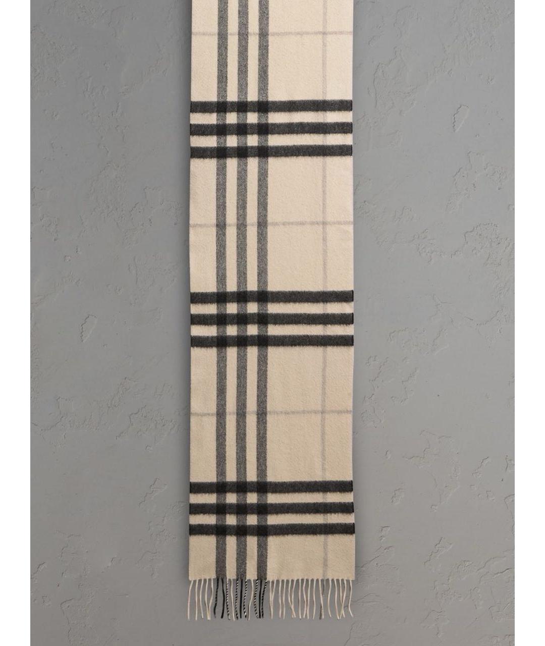 BURBERRY Бежевый шерстяной шарф, фото 7