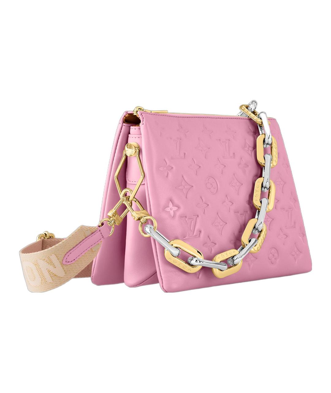 LOUIS VUITTON Розовая кожаная сумка через плечо, фото 2