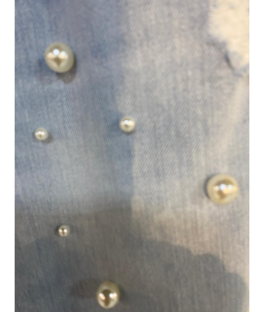 ERMANNO FIRENZE Голубые хлопковые прямые джинсы, фото 4