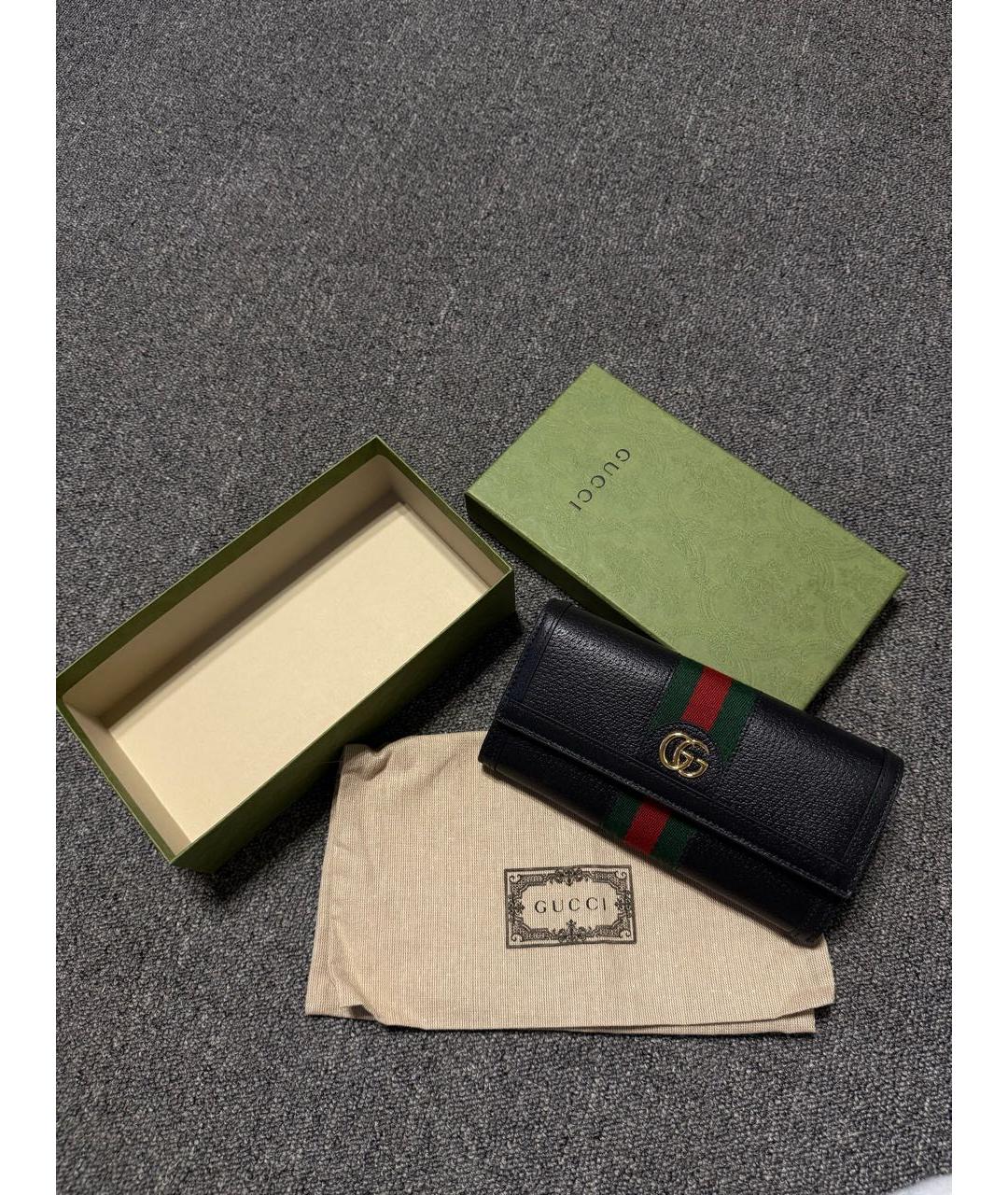 GUCCI Черный кожаный кошелек, фото 8