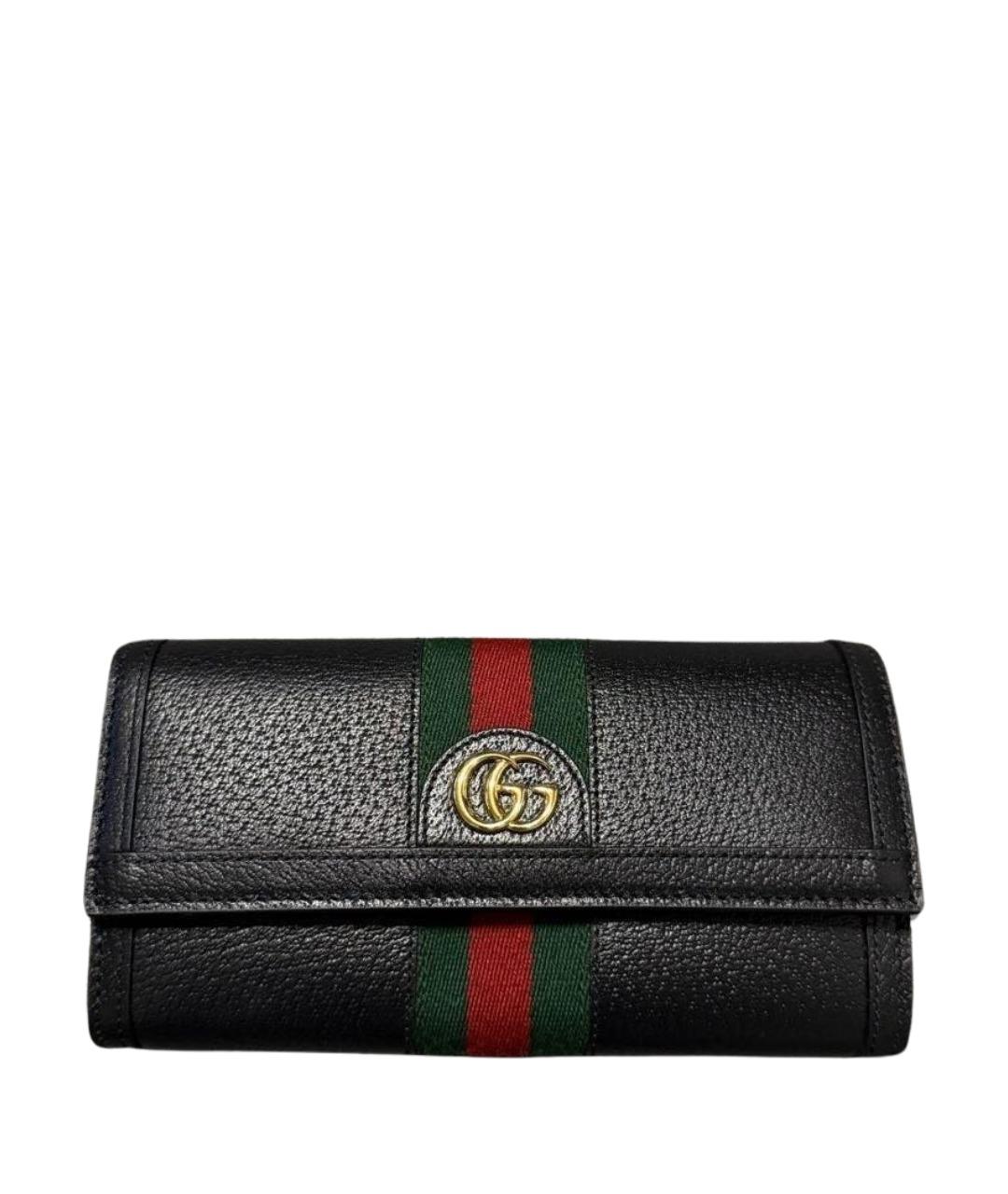 GUCCI Черный кожаный кошелек, фото 1