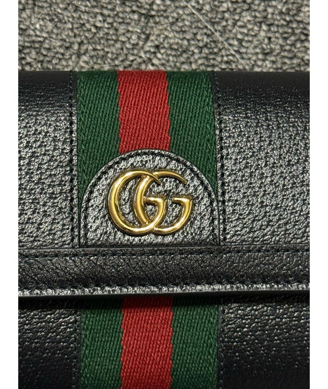GUCCI Черный кожаный кошелек, фото 7