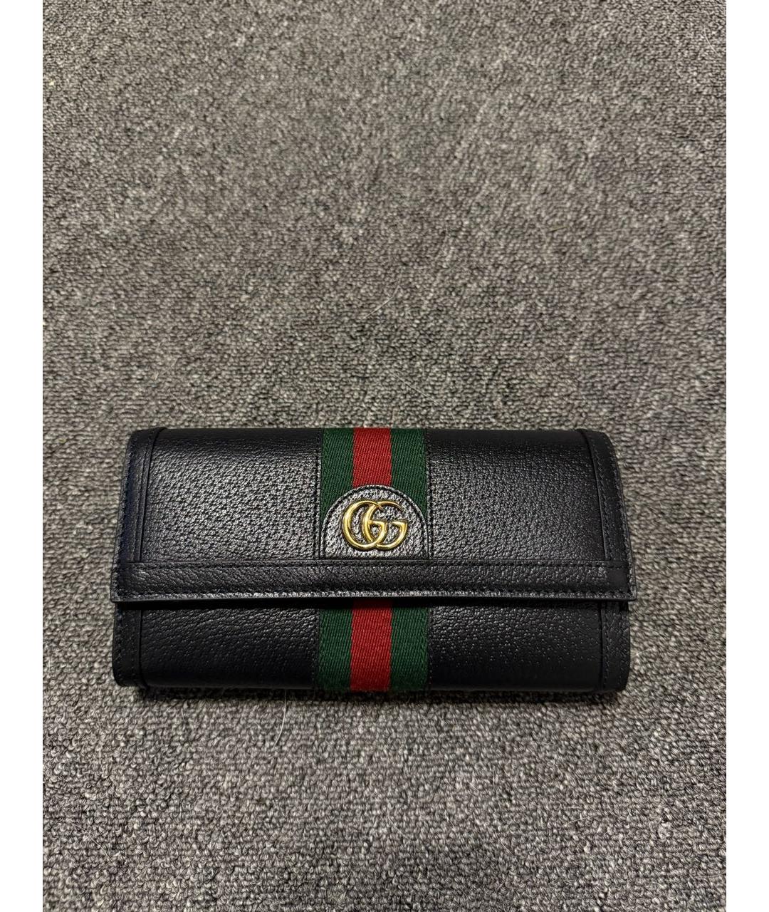 GUCCI Черный кожаный кошелек, фото 9