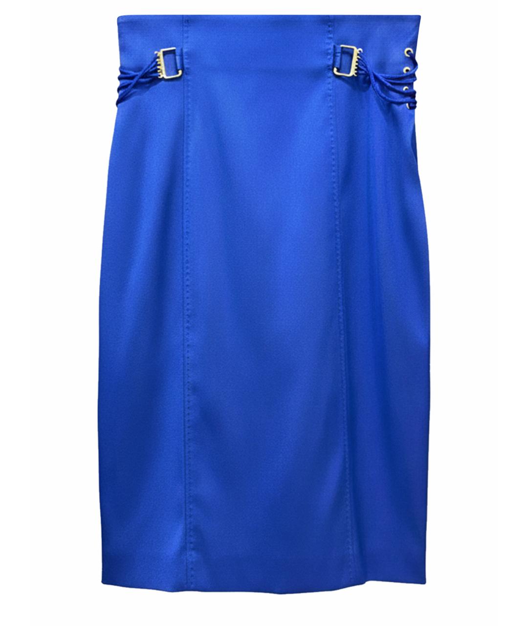 ESCADA Синяя шелковая юбка миди, фото 1