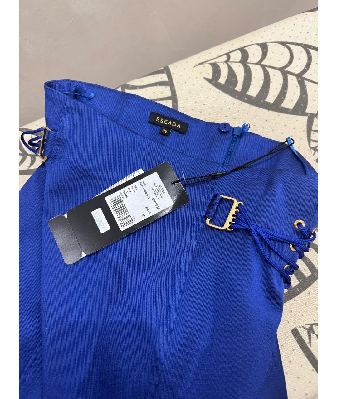 ESCADA Синяя шелковая юбка миди, фото 3