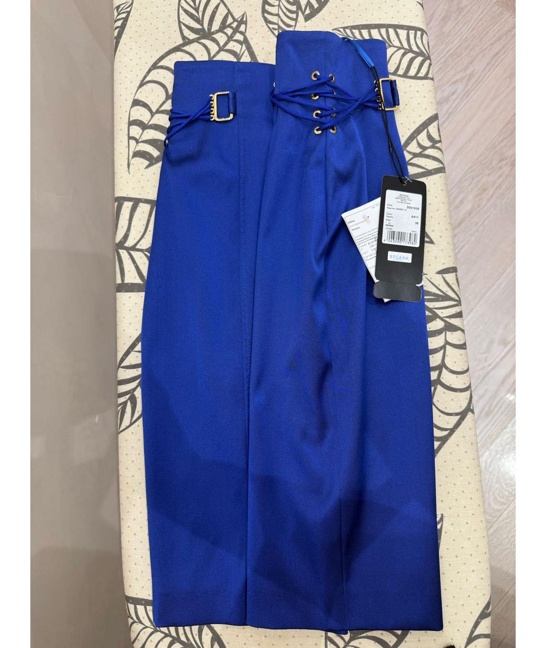 ESCADA Синяя шелковая юбка миди, фото 4