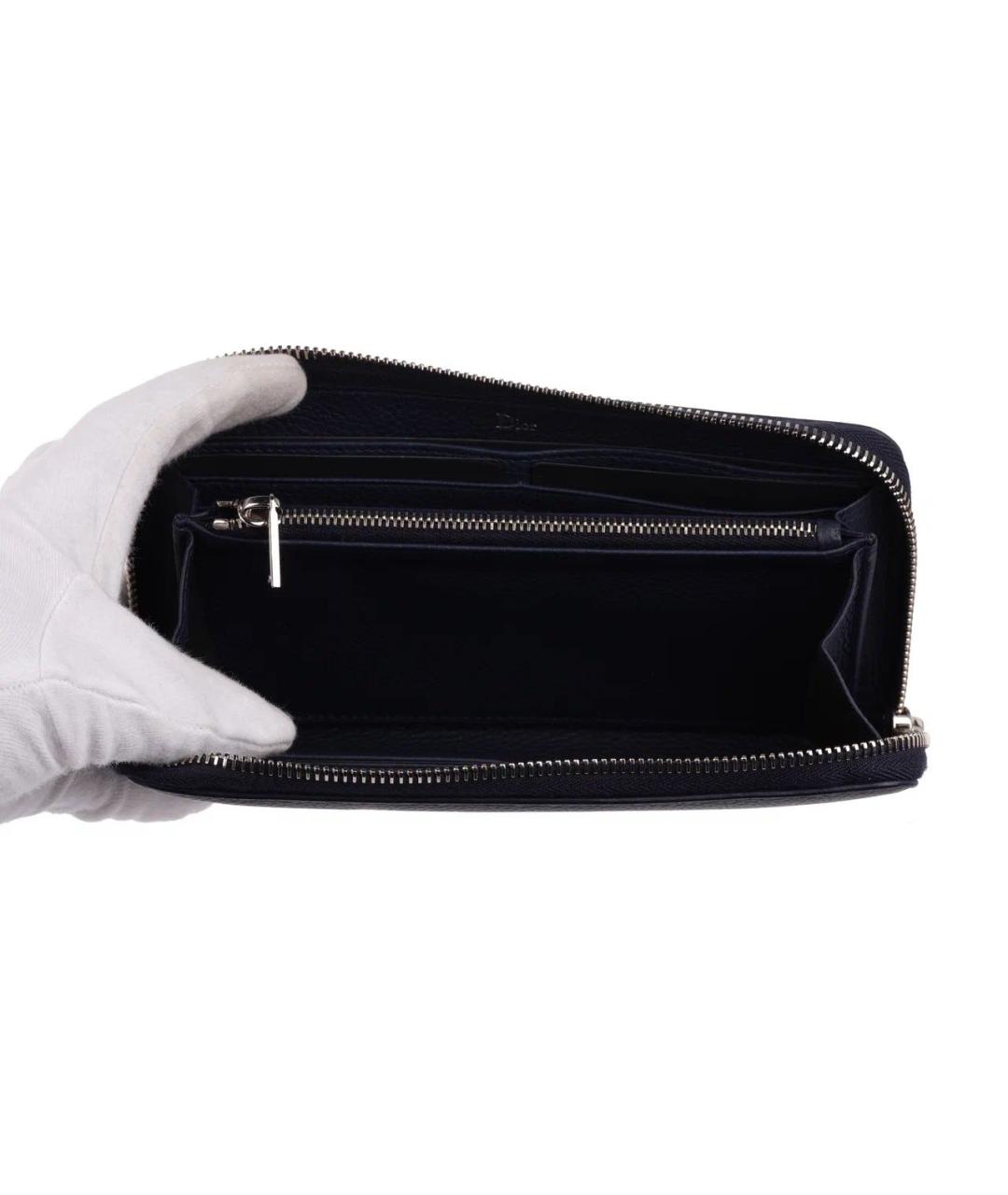 CHRISTIAN DIOR Темно-синий кожаный кошелек, фото 7