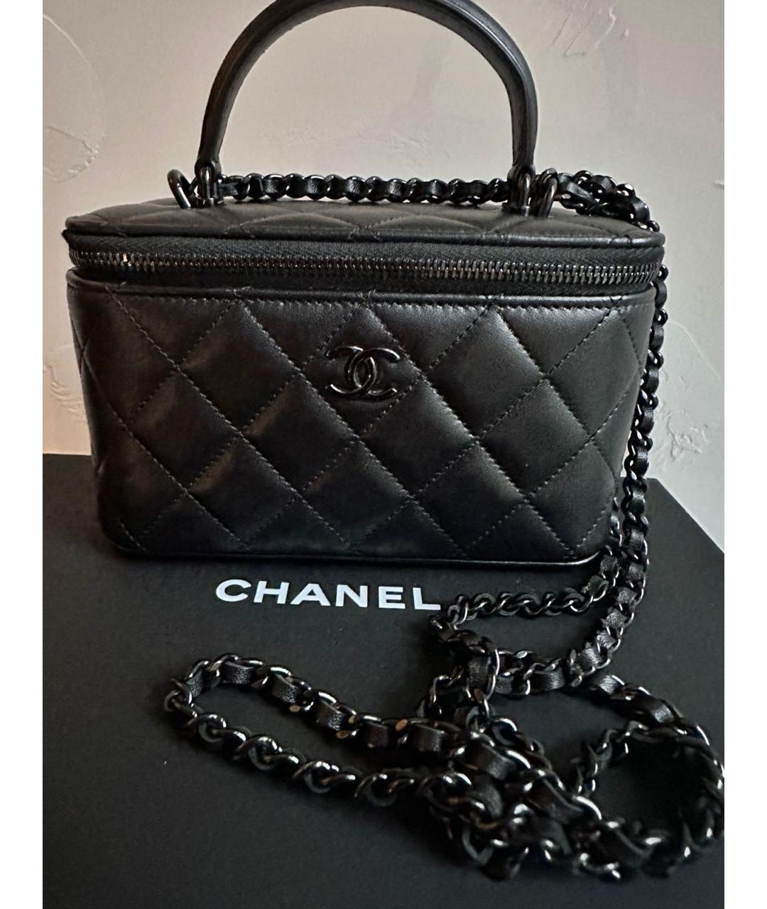 CHANEL Черная кожаная сумка через плечо, фото 3